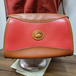 Dooney & Bourke Red & Brown "All Weather Leather" Shoulder Bag / Purse